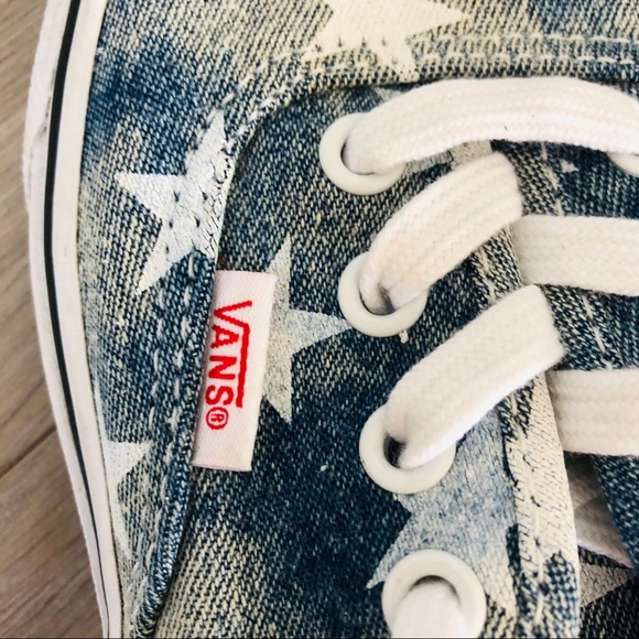 Vans Acid Denim Washed Stars Blue USA Shoes RARE - Picture 3 of 13